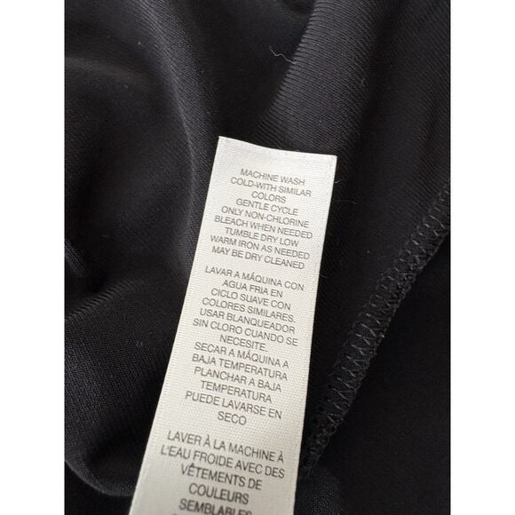 Chicos Size 1 US M Blouse Black Long Sleeve Ruffle Bell Tie Back Detail Shirt - Picture 7 of 9